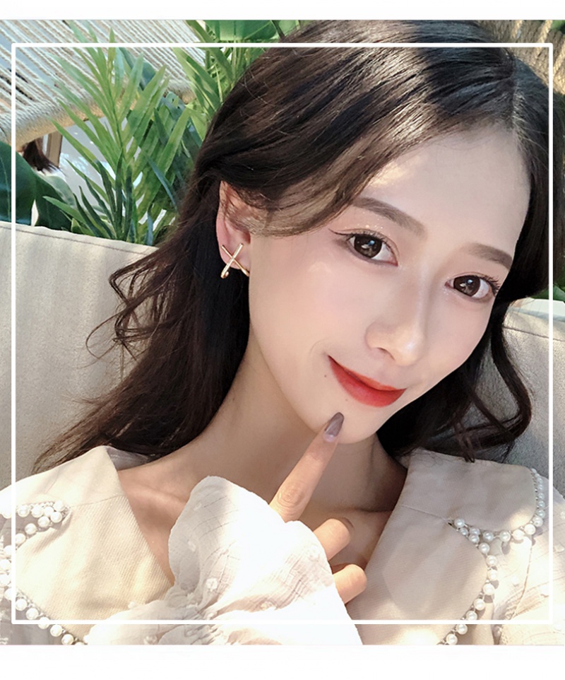 Khuyên tai chữ X mạ bạc nhiều kiểu tùy chọn thời trang