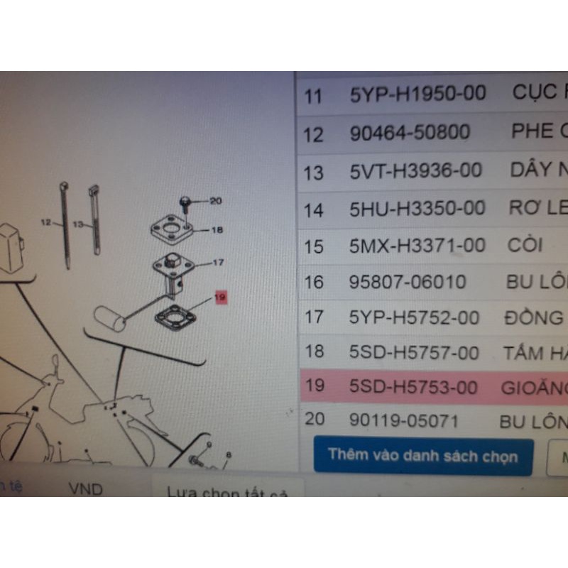 cao su đêm phao báo xăng  Yamaha