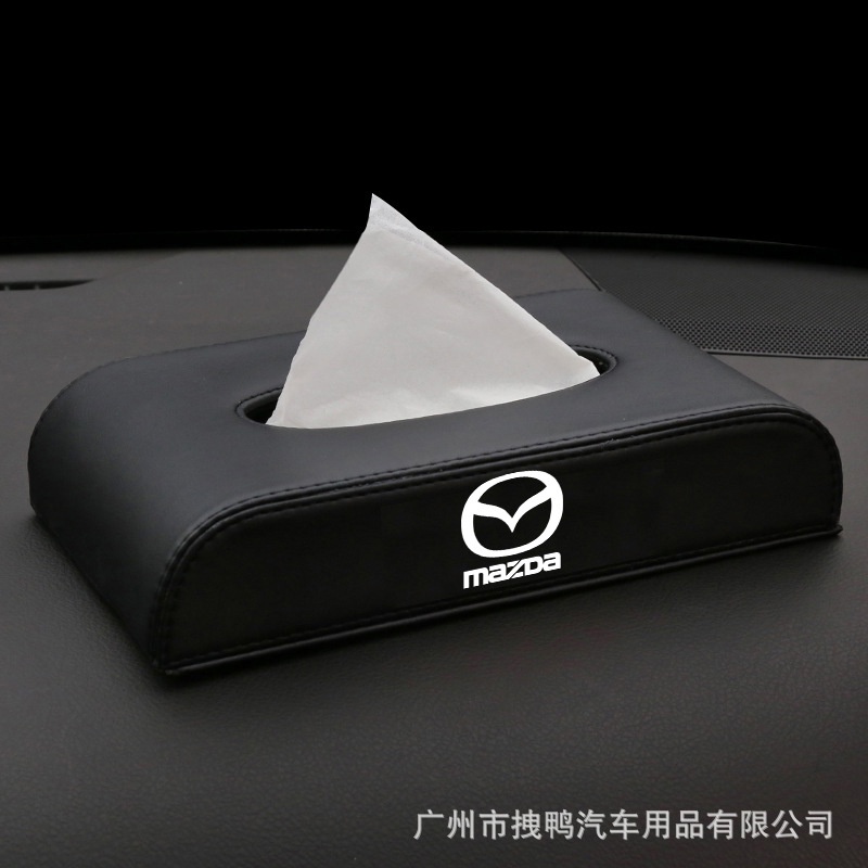 Hộp đựng giấy trên ô tô lô gô Hyundai KIA Mazda Toyota Honda Peugoet BMW Suzuki Lexus Mercedes MG, tặng kèm giấy
