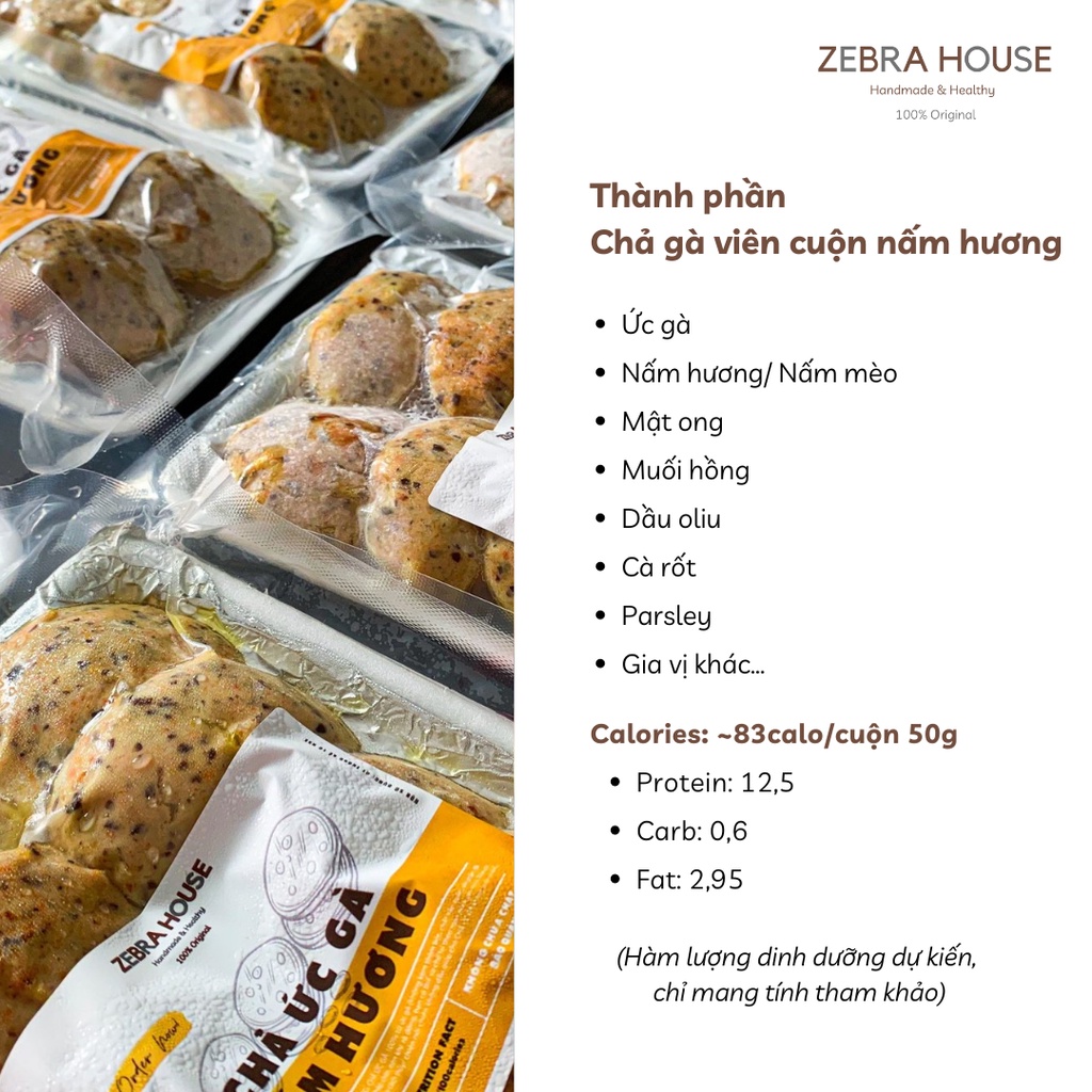 Chả Ức Gà Rau Củ Eat Clean Túi 500gr