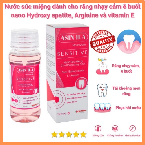 Nước súc miệng ASIN Sensitive Nano Hydroxy apatite Argininecho cho răng nhạy cảm ê buốt giúp tái khoáng men răng