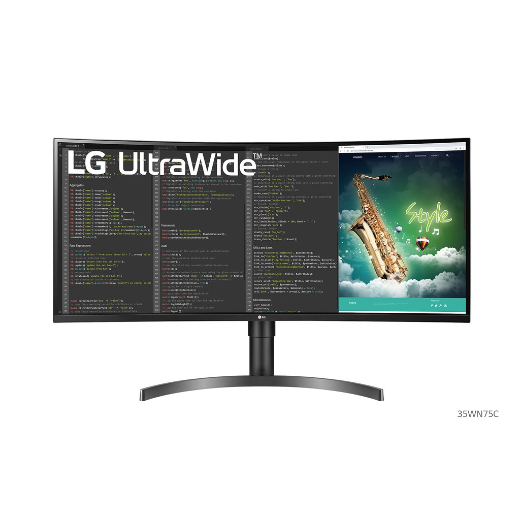 [Mã ELLGHOT giảm 5% đơn 3TR] Màn Hình Cong Gaming LG 35WN75C-B 35&quot; QHD 5ms 100Hz VA MaxxAudio AMD FreeSync