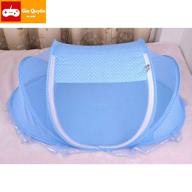 Nệm có mùng happy baby - Mùng chụp tự bung cao cấp xếp gọn tiện dụng - Màn phát nhạc cho bé