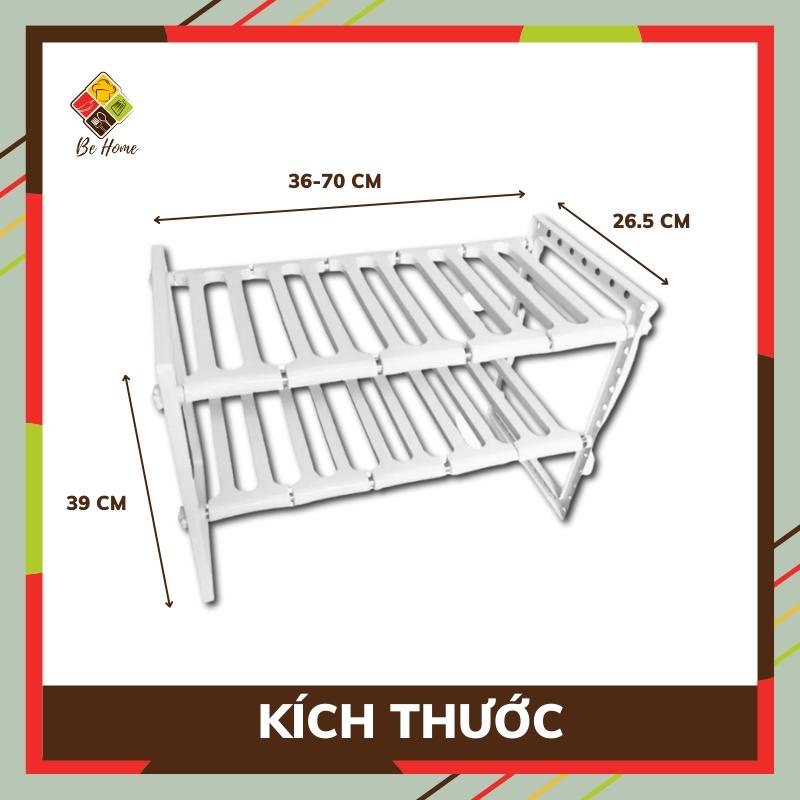 Kệ gầm bếp 2 tầng BEHOMEMALL Kệ để đồ nhà bếp đa năng tiện dụng tiết kiệm không gian