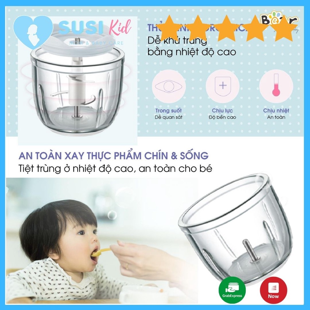 [Hàng Tốt Nhất] Máy Xay Thực Phẩm Đa Năng Bear QSJ-B02U2 - Bản Quốc Tế Tiếng Anh - Hàng Chính Hãng