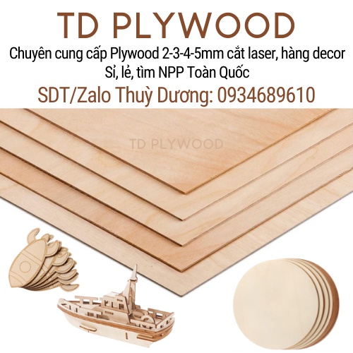 Gỗ Ép Nhập Khẩu Plywood - Tấm Ván Gỗ Dán - Tấm Ván Ep Cắt Khắc Laser Cnc Đẹp Dùng Làm Mô Hình Gỗ 3D