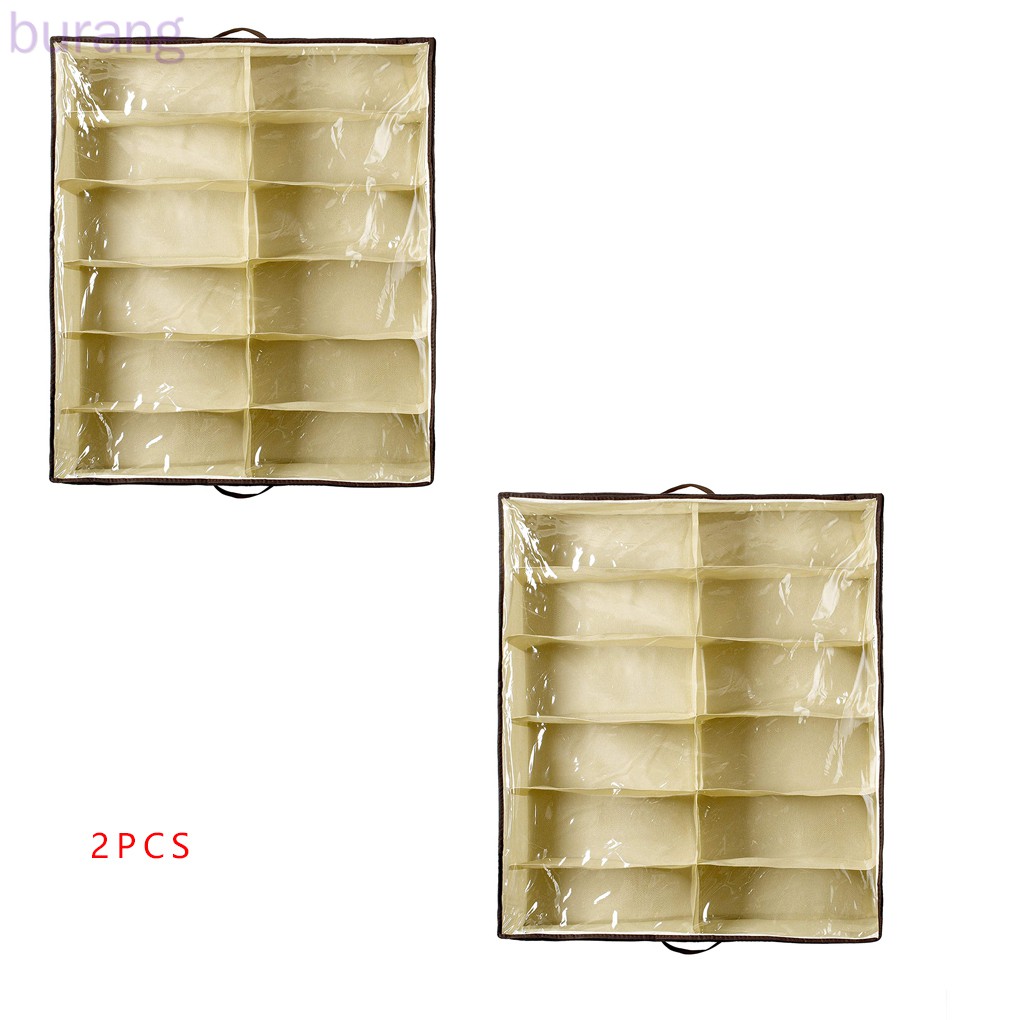 2 hộp đựng giày chia 12 ngăn tiện lợi