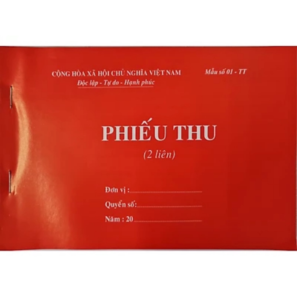 Combo 10 quyên Phiếu thu 2 liên A5 - 100 trang