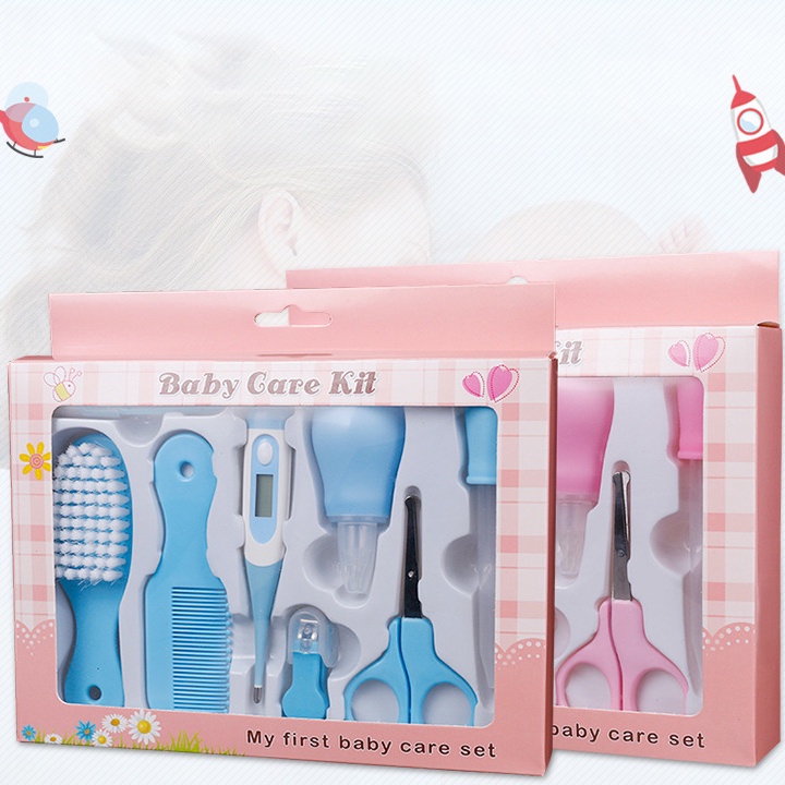 Bộ dụng cụ chăm sóc cho bé sơ sinh 8 món Babycare - bộ kit chăm sóc bé