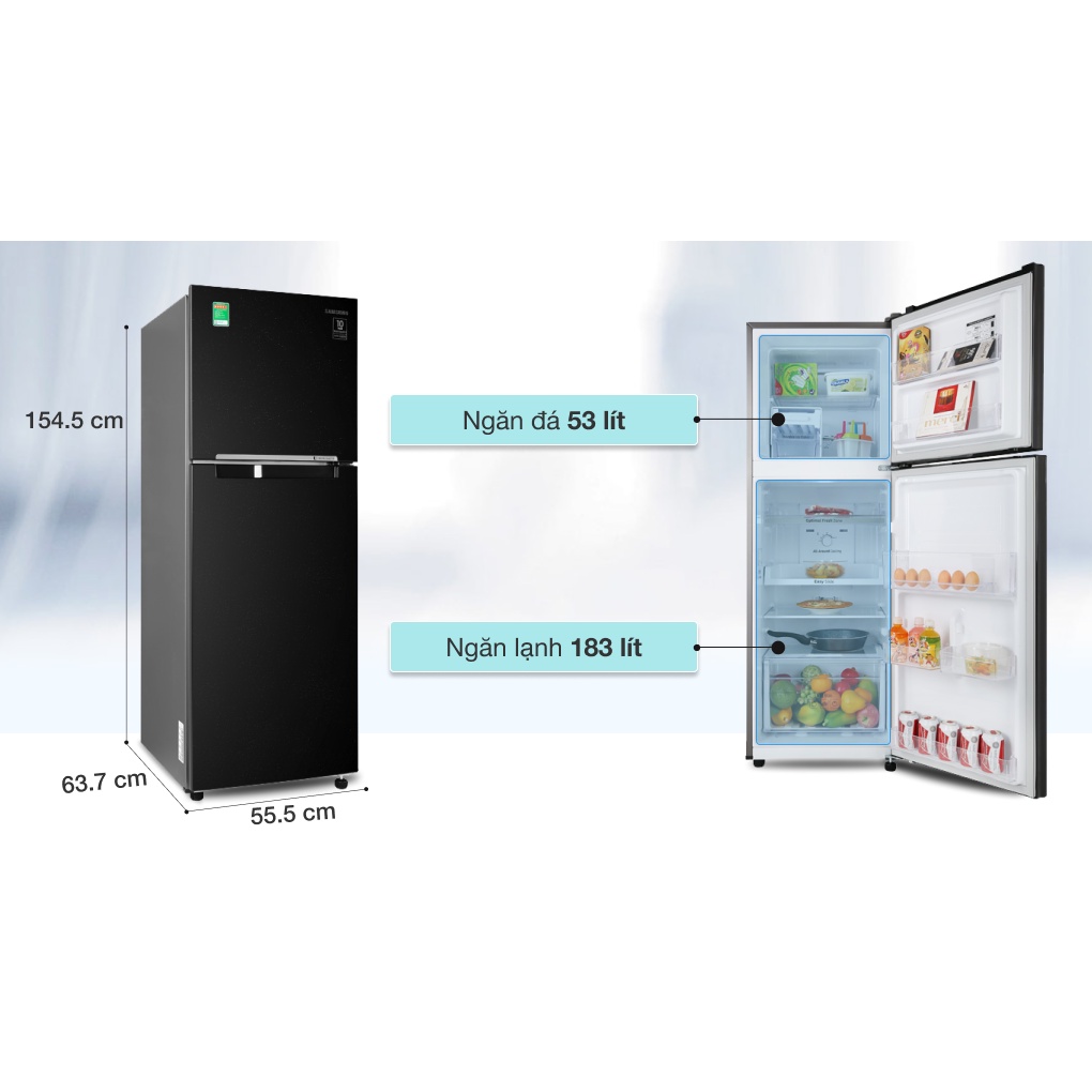 Tủ lạnh Samsung Inverter 236 lít RT22M4032BU/SV cấp đông mềm -Hàng chính hãng