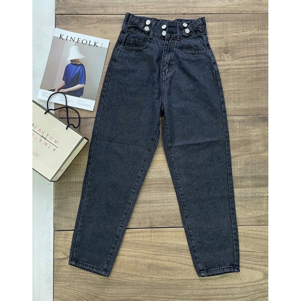 QUẦN JEAN BAGGY NỮ CẠP CAO PHỐI LƯNG KIỂU PHỐI DÂY CHÉO CÁ TÍNH MS 304 [CLIP THẬT] [FREESHIP] hàng loại 1, VẢI DÀY