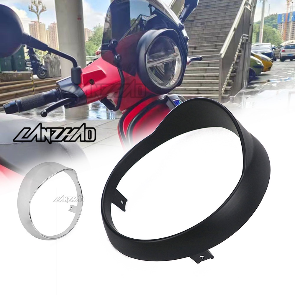 Khung Bảo Vệ Đèn Pha Phía Trước Màu Đen Nhám Cho Xe Máy VESPA PRIMAVERA 125 150 2013-2022