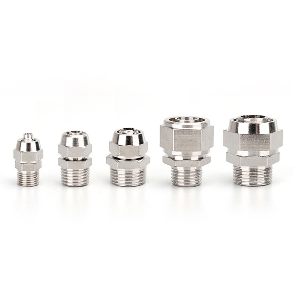 KPC OD4 6 8 10 Ống khí quản 12mm 1/8 “/ 1/4” / '3/8' / '1/2' 'Nam Sợi chỉ bằng đồng thau ngoài khớp siết nhanh bằng khí nén