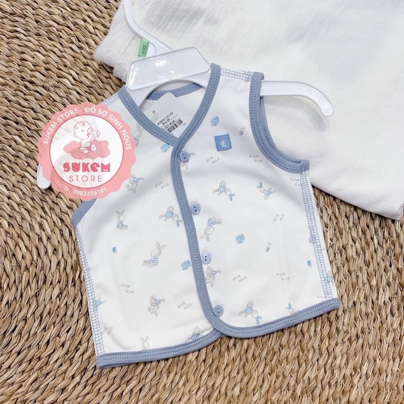 Gi lê sơ sinh Miomio cotton 2 lớp Mio ( Áo ghi lê gile sơ sinh )