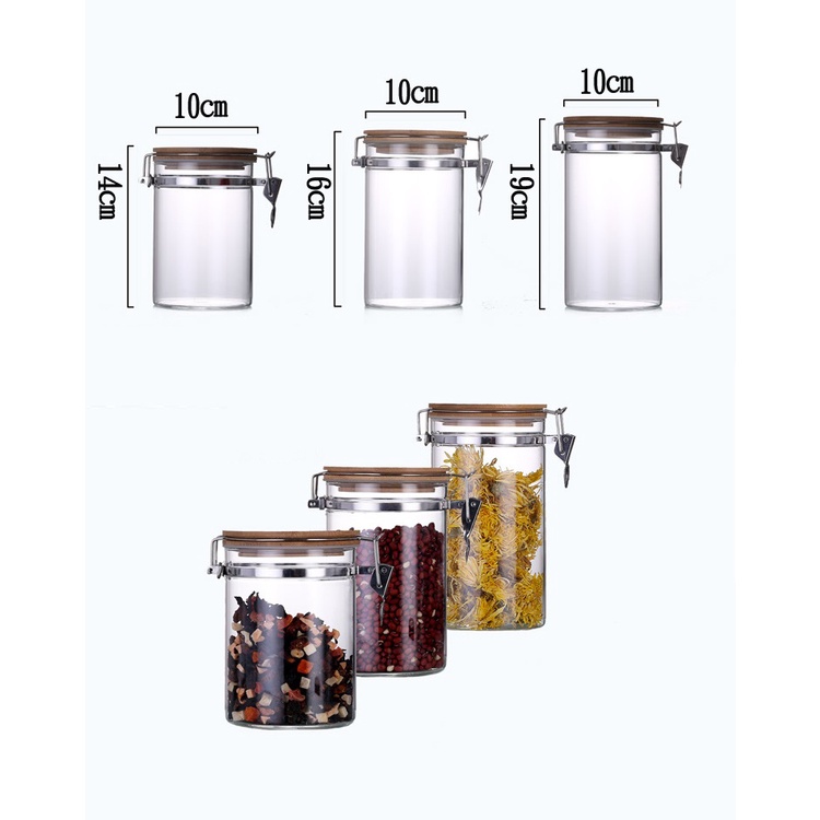 HŨ, BÌNH ĐỰNG TRÀ CÀ PHÊ BẰNG THỦY TINH CÓ NẮP SIẾT CAO SU SIÊU KHÍT