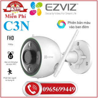 Camera Wifi Không Dây Ngoài Trời Ezviz C3N Có Màu Ban Đêm Full HD 1080P- Hàng Chính Hãng