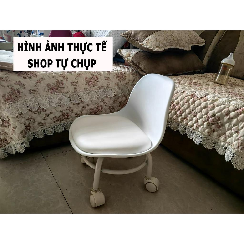 Ghế đẩu thấp ròng rọc có bán xe đa nặng tiện cho việc làm nail, ghế lười tại nha ( khung sắt)