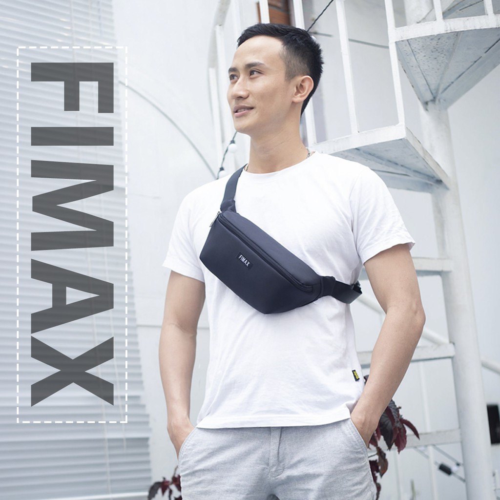Túi đeo chéo bao tử Fimax Vải Oxford nhập khẩu trượt nước – Túi đeo hông nam nữ thời trang  bảo hành 12 tháng
