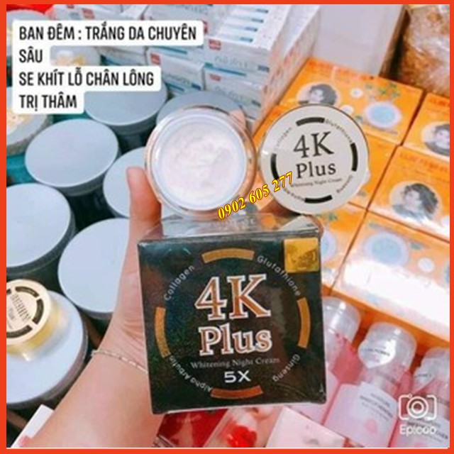 [Hàng chính hãng] Bộ đôi dưỡng da, chống lão hóa - Kem 4k Plus 5X Whitening Cream và Serum 4K Plus 5X Whitening Thái Lan