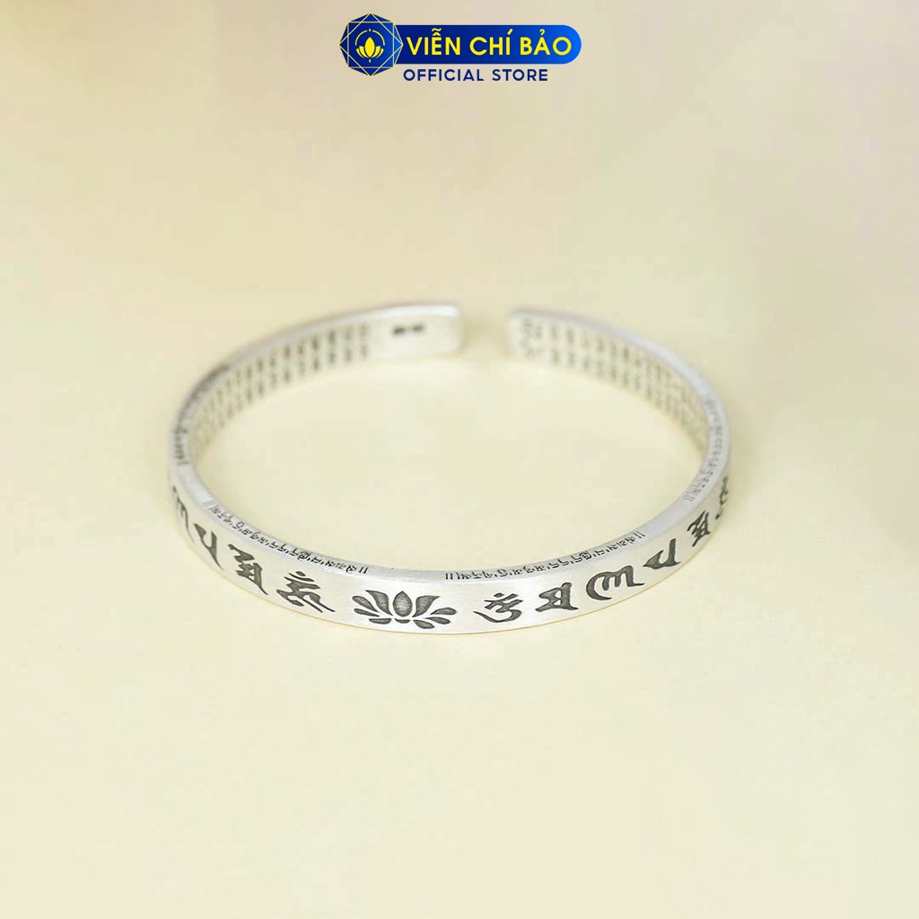 Kiềng tay bạc nữ Liên Hoa Lục tự đại minh chú chất liệu bạc Thái thời trang phụ kiện trang sức nữ Viễn Chí Bảo L000004