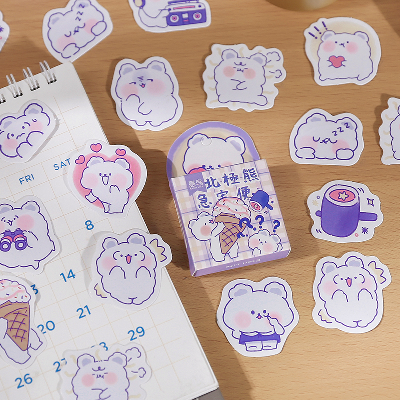 Set 45 Sticker Miếng Dán Trang Trí Nhật Ký Hình Động Vật Dễ Thương