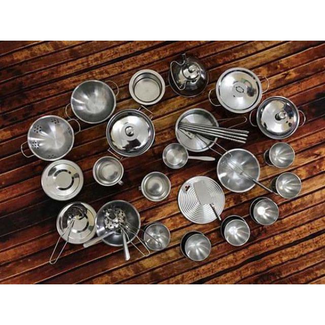 Bộ Đồ Chơi Nấu Ăn Bằng Inox 40 Chi Tiết