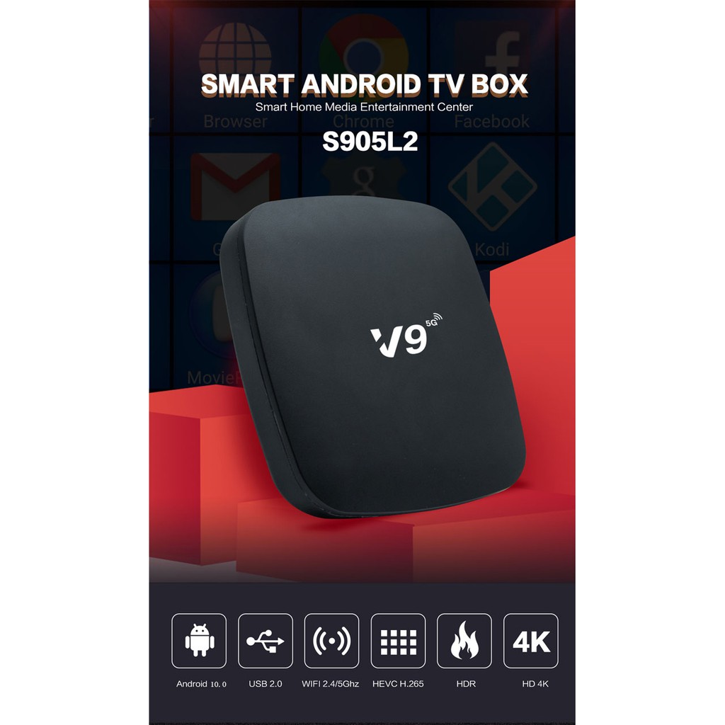 NHANH TAY RINH NGAY ĐẦU THU V9 TV box Android 10.0 TV box thông minh Bluetooth 4.0 RAM 2G WiFi 2.4/5.0 TẶNG CHUỘT