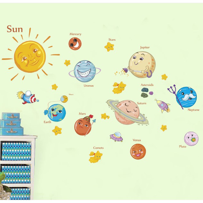 Decal dán tường hệ mặt trời 2 - ZY866