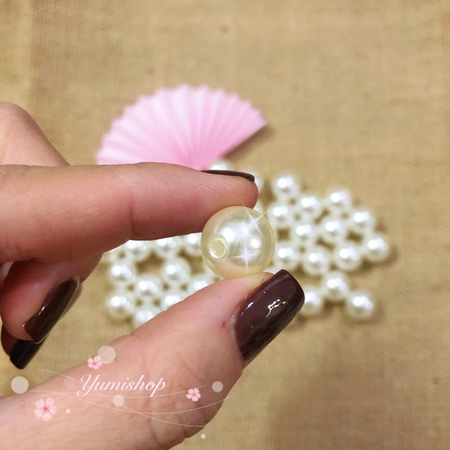 Gói 30 Hạt Châu Hột Ngọc Trai Giả Hàng Đẹp Size 8-12-14-16 Nguyên Liệu Làm Trang Sức Thủ Công Handmade