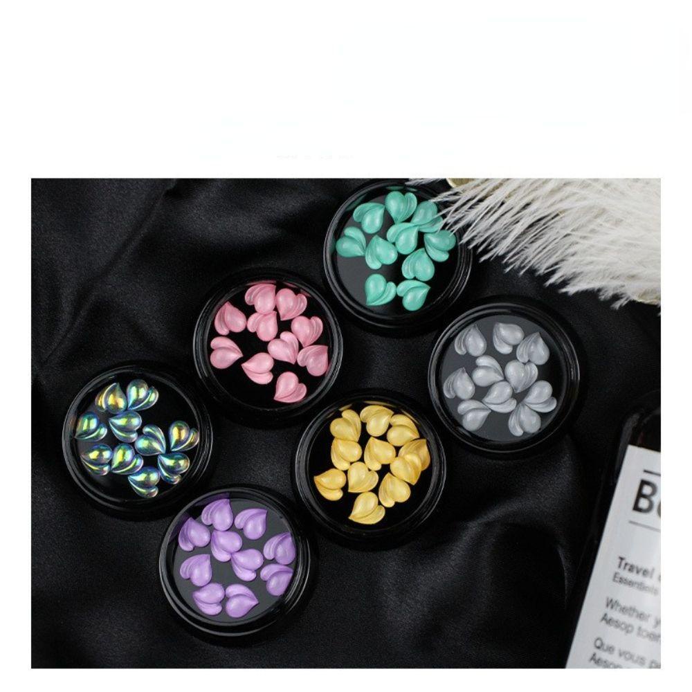 OCEANMAP Phụ Kiện Trang Trí Móng Tay Hình Trái Tim Màu Sắc Ngọt Ngào Phong Cách Hàn Quốc