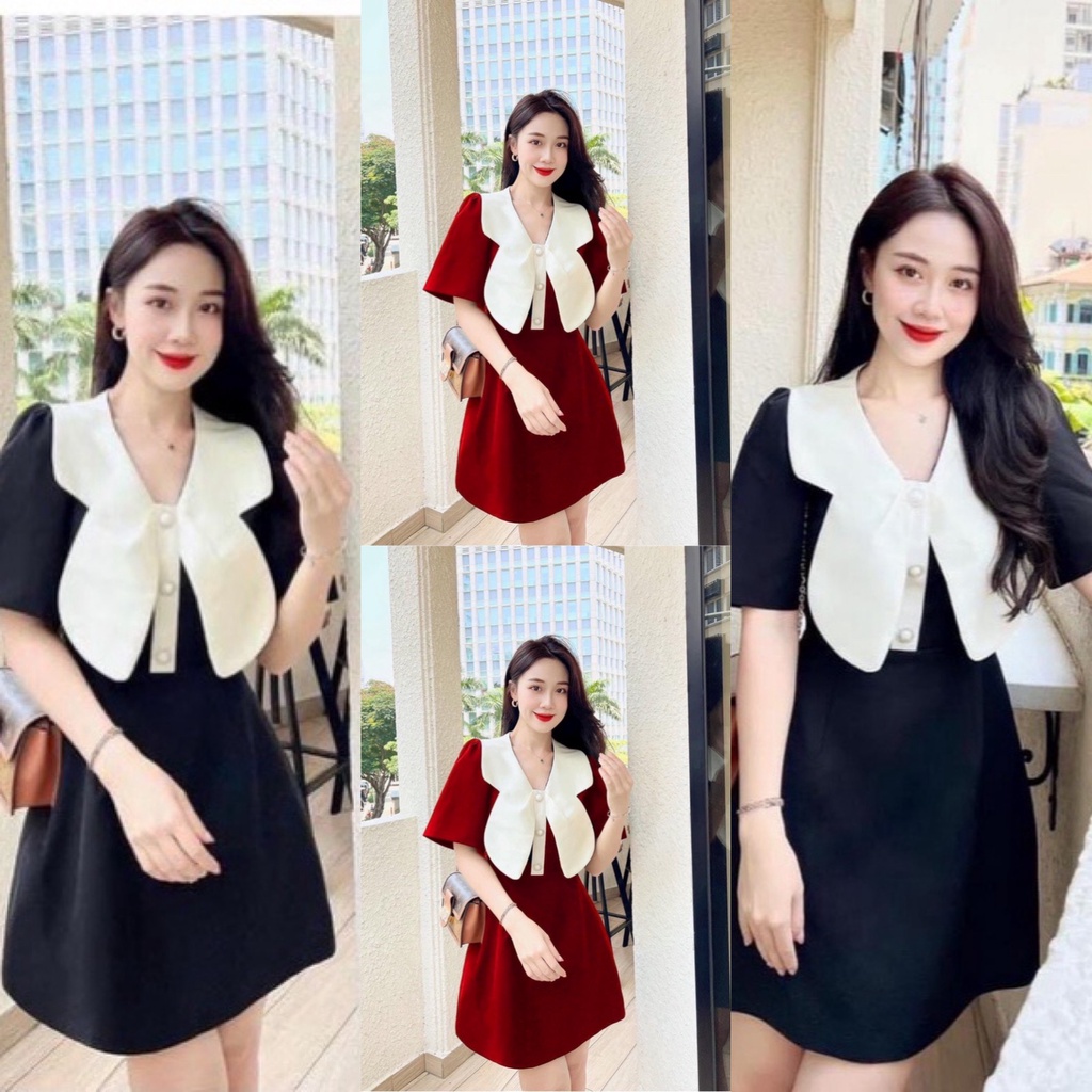 Đầm tiểu thư cánh bướm bigsize Kim Ngân từ 50kg đến 100kg