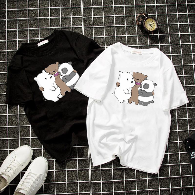 Áo thun unisex form rộng 3 chú gấu đáng yêu thời trang cá tính vải dày mịn 2019T1308