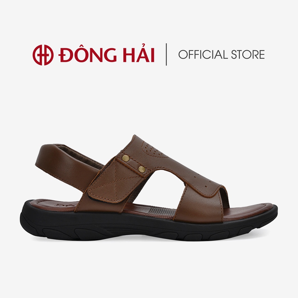&quot;TẶNG NGAY 30K khi theo dõi gian hàng &quot;Sandal nam Đông Hải da bò cao cấp quai ngang thiết kế dán tiện lợi đế 3cm - S3211