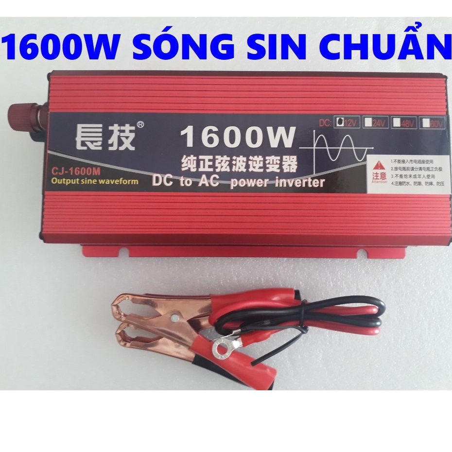 Bộ kich điện inverter 24v lên 220v 1600W Sóng Sin Chuẩn