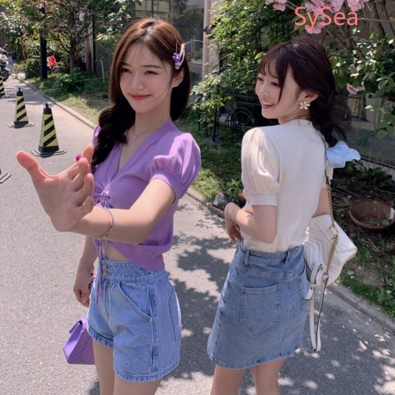 Áo Sơ Mi Tay Ngắn Phồng Dáng Rộng Thời Trang Mùa Hè Cho Nữ