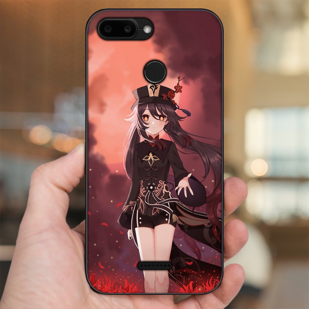 Ốp lưng Xiaomi Redmi 6 viền đen in hình Hutao Genshin Impact