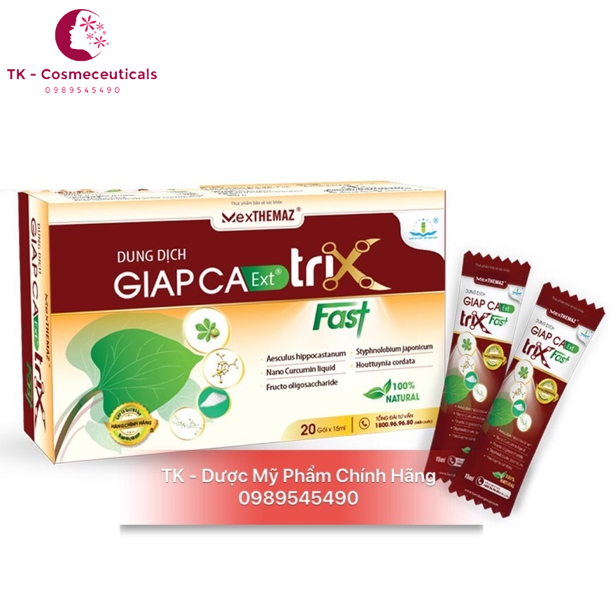 Dung Dịch Giấp Cá Ext Trix Fast Hỗ Trợ Thanh Nhiệt, Nhuận Tràng, Tăng Sức Bền Thành Mạch, Trĩ, Giảm Táo Bón - Hộp 20 Gói