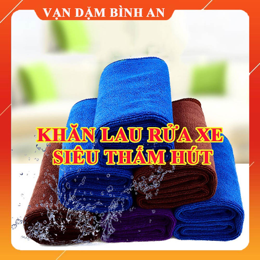 Khăn lau xe ô tô, xe máy chuyên dụng sợi Microfiber - Khăn lau xe hơi siêu thấm 30*70 - Vạn Dặm Bình An