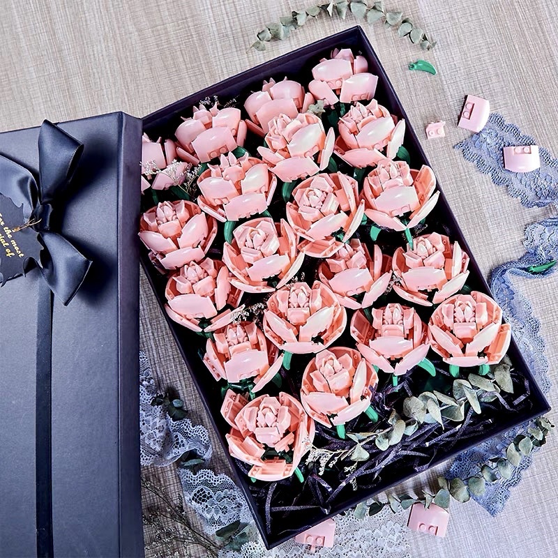 Mô hình lắp ráp Legogi BÔNG HOA HỒNG đồ chơi xếp hình lắp ghép thông minh