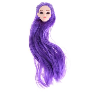 Đầu búp bê tóc dài mắt 3D chân thật
