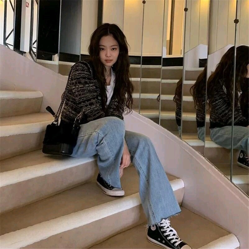 Blackpink Jennie Knit Cardigan Long-Sleeved Slim Korean Autumn Sweater Coat sweater Top