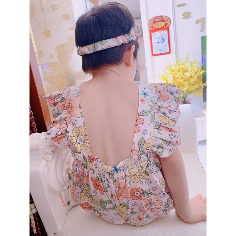 Bộ Jumsuit Body bé gái[𝑻𝑨̣̆𝑵𝑮 𝑲𝑬̀𝑴 𝑻𝑼𝑹𝑩𝑨𝑵  ] NHƯ Ý HOUSE'S- BODY HOA THÔ LỤA