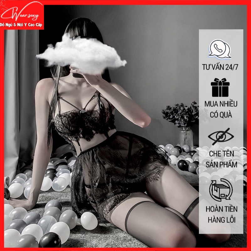 Váy Ngủ Sexy Gợi Cảm Hai Dây Cao Cấp MS1379 [CWEAR.SEXY_ĐỒ NGỦ &amp; NỘI Y CAO CẤP]