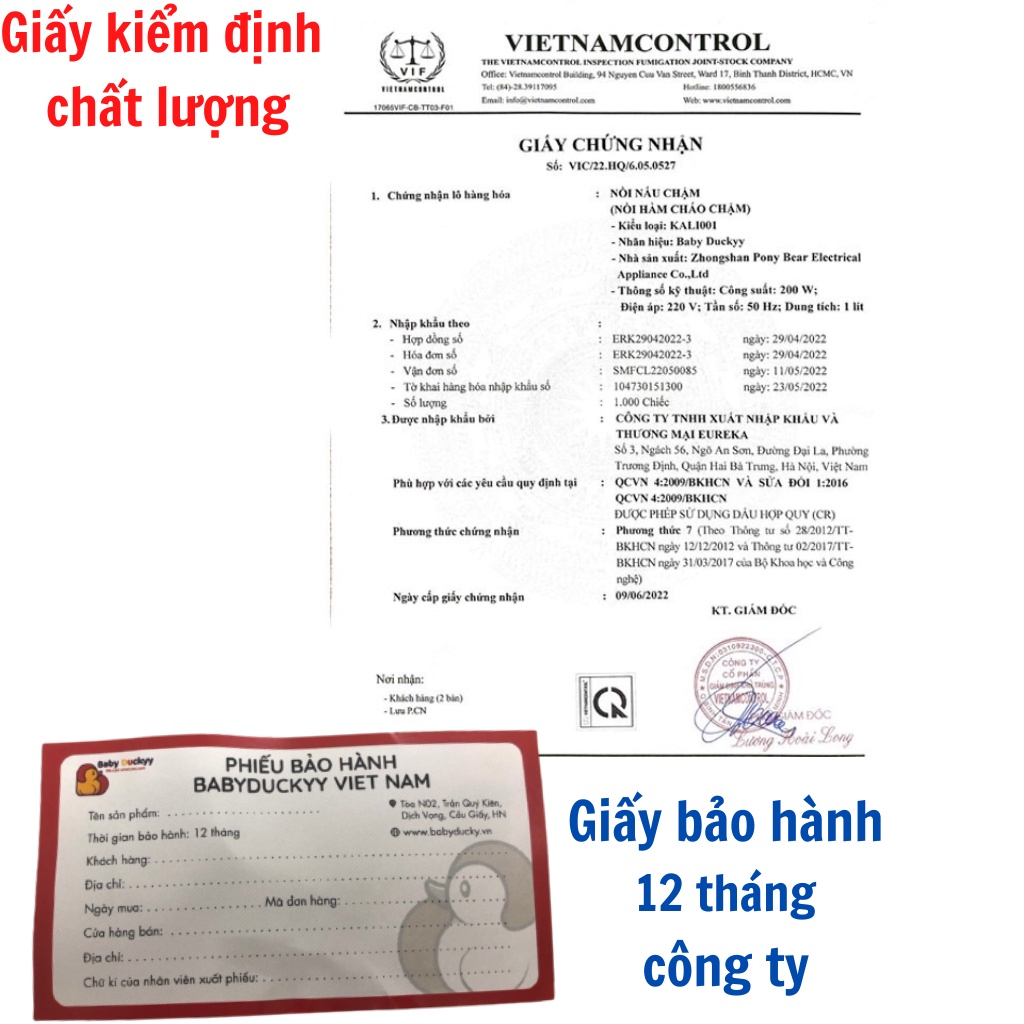 Nồi nấu cháo chậm Baby Duckyy, Hầm Cháo Chậm, Ninh Đa Năng Cho Bé_Baby Duckyy KALI 001 0.8L_Kèm Lồng Hấp BH 12T 5.0 73 Đ
