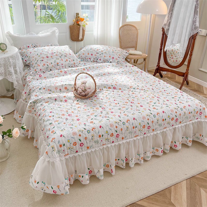 Ga gối phủ ren 100% cotton Hàn Quốc  cao cấp chất liệu mềm mại, thoáng mát, bền đẹp, có thể sử dụng cả 4 mùa sẵn hàng