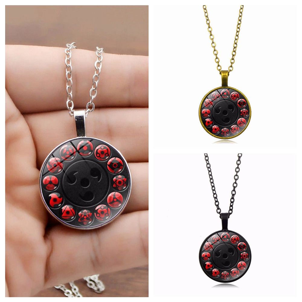 Vòng cổ mặt hình Akatsuki Itachi Sharingan hoạt hình sáng tạo làm quà tặng cho nam và nữ