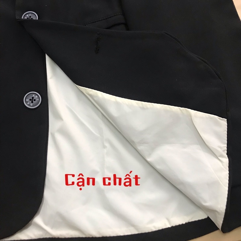 Áo blazer nữ dài tay túi nắp basic chất nilen 2 lớp phong cách Hàn Quốc, Áo khoác vest blazer dáng rộng màu trơn 2021