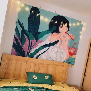 Tranh Vải Treo Tường, Thảm Decor Vintage (Size 1.5x2m Tặng Móc Treo)
