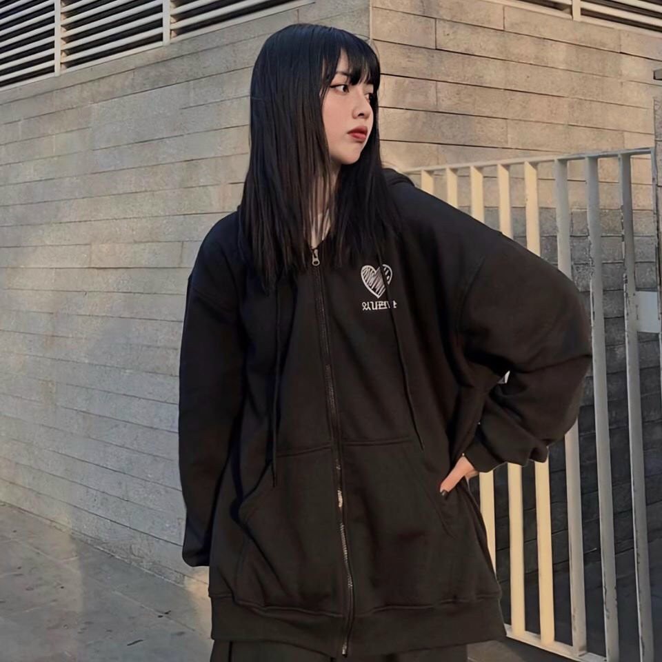 Áo hoodie in hình Trái Tim Heart có dây kéo unisex, chất nỉ dày dặn trẻ trung dành cho nam nữ SUMMER SWEATER | BigBuy360 - bigbuy360.vn