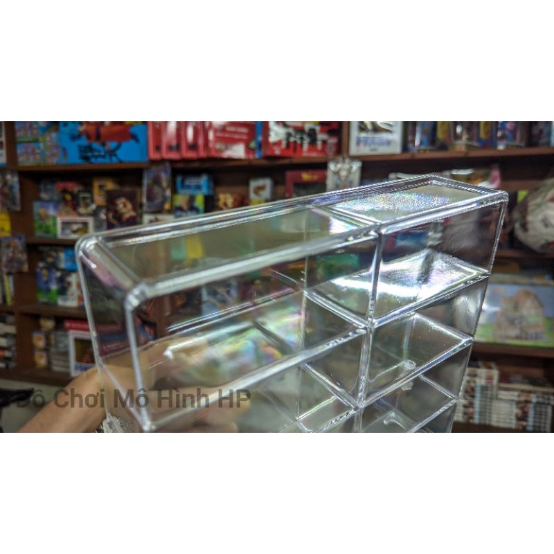 Hộp mica đựng xe mô hình 1:64, mở nắp chống bụi trưng bày
